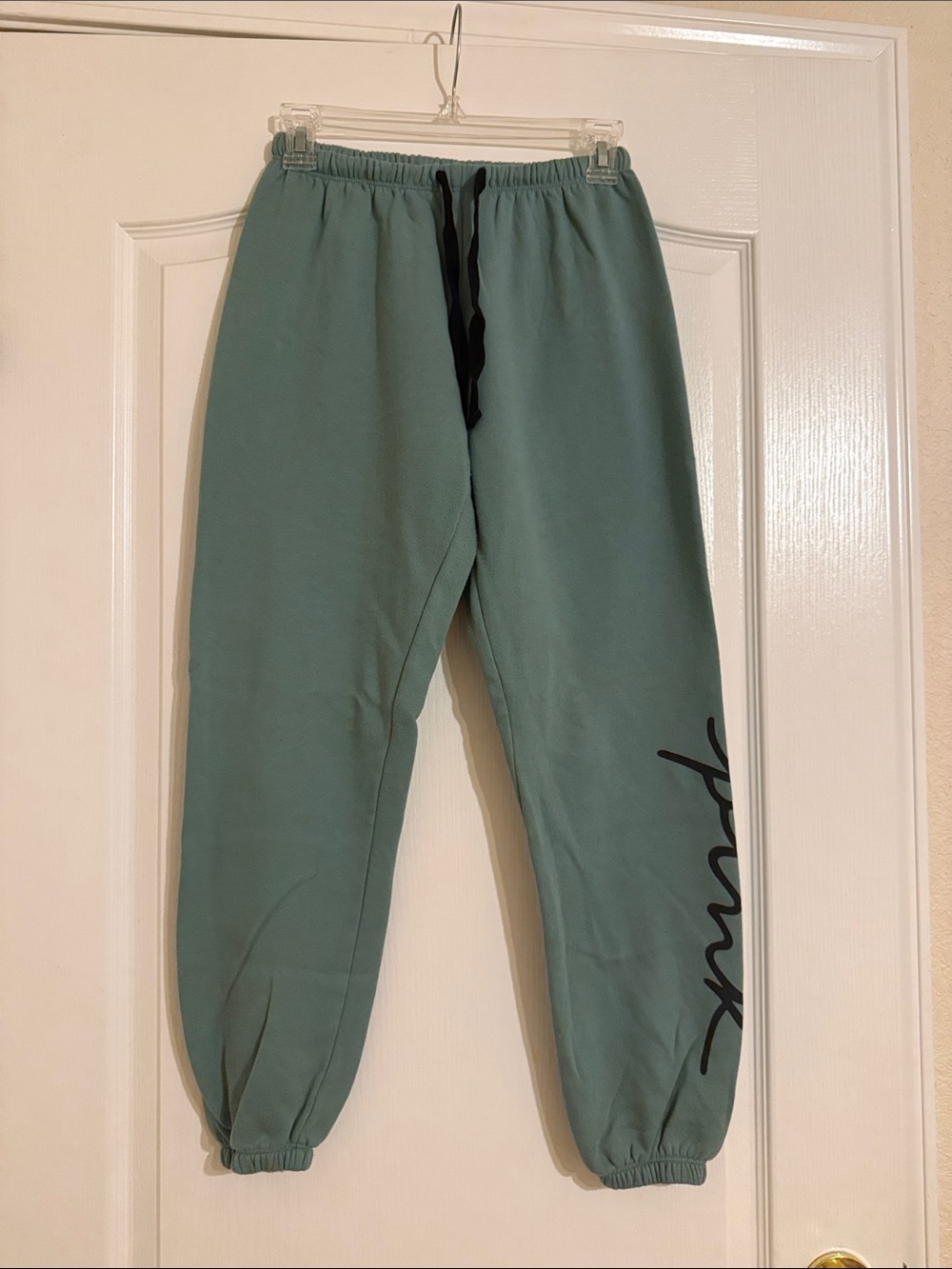PINK Victoria's Secret Seafoam Green Logo Joggers